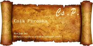 Csik Piroska névjegykártya